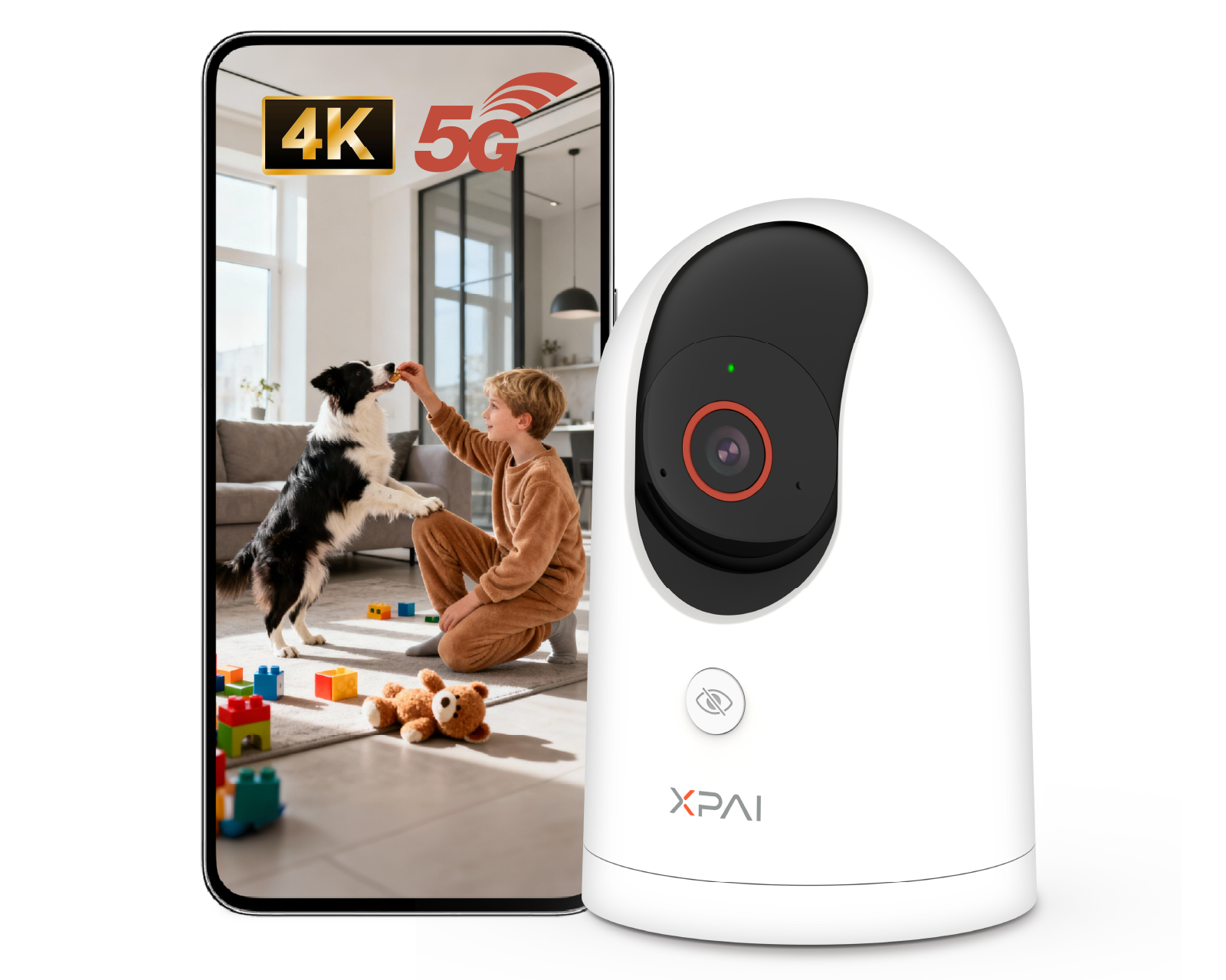 Industry's First with Built-in Storage No Monthly Fees,Indoor Camera Wireless,Baby/Pet/Dog Camera with Phone APP,360° Pan-Tilt Wireless Indoor Cam,Cry Detection,2-Way Audio