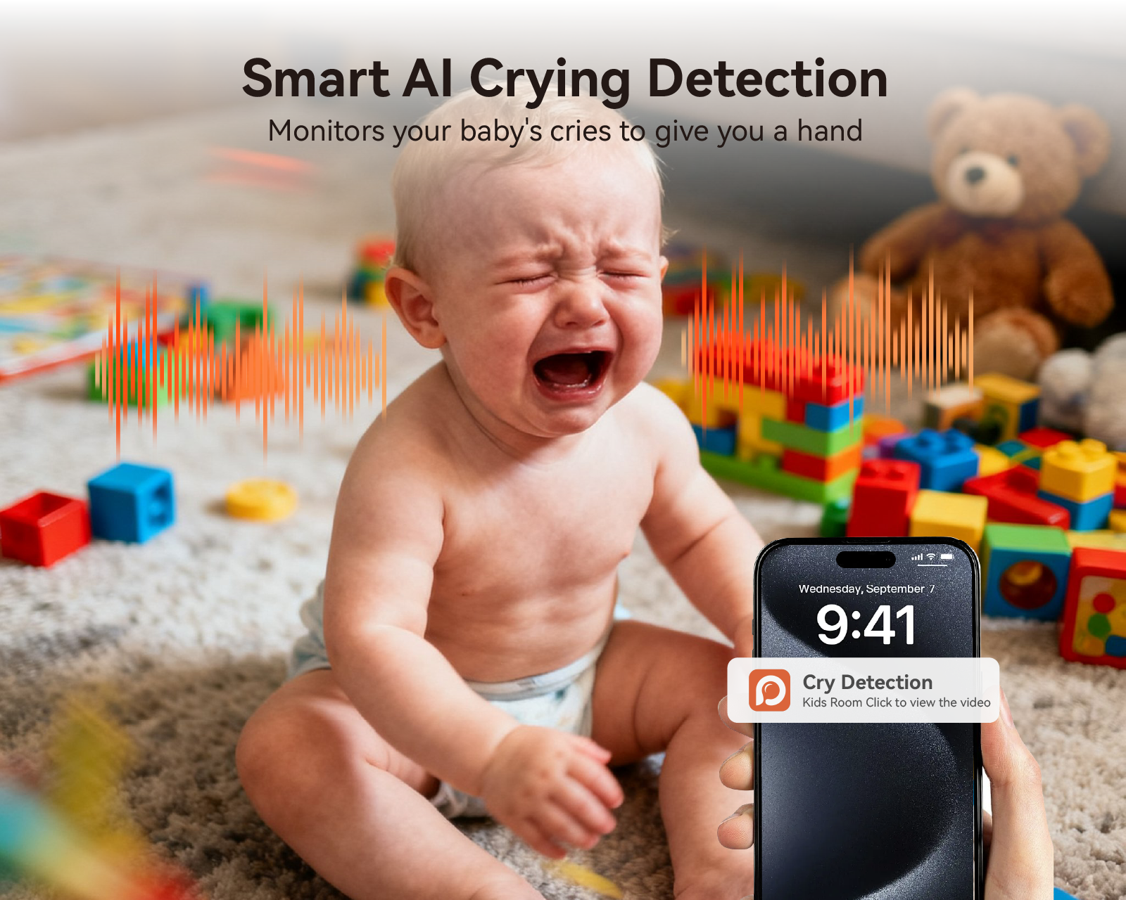 Industry's First with Built-in Storage No Monthly Fees,Indoor Camera Wireless,Baby/Pet/Dog Camera with Phone APP,360° Pan-Tilt Wireless Indoor Cam,Cry Detection,2-Way Audio