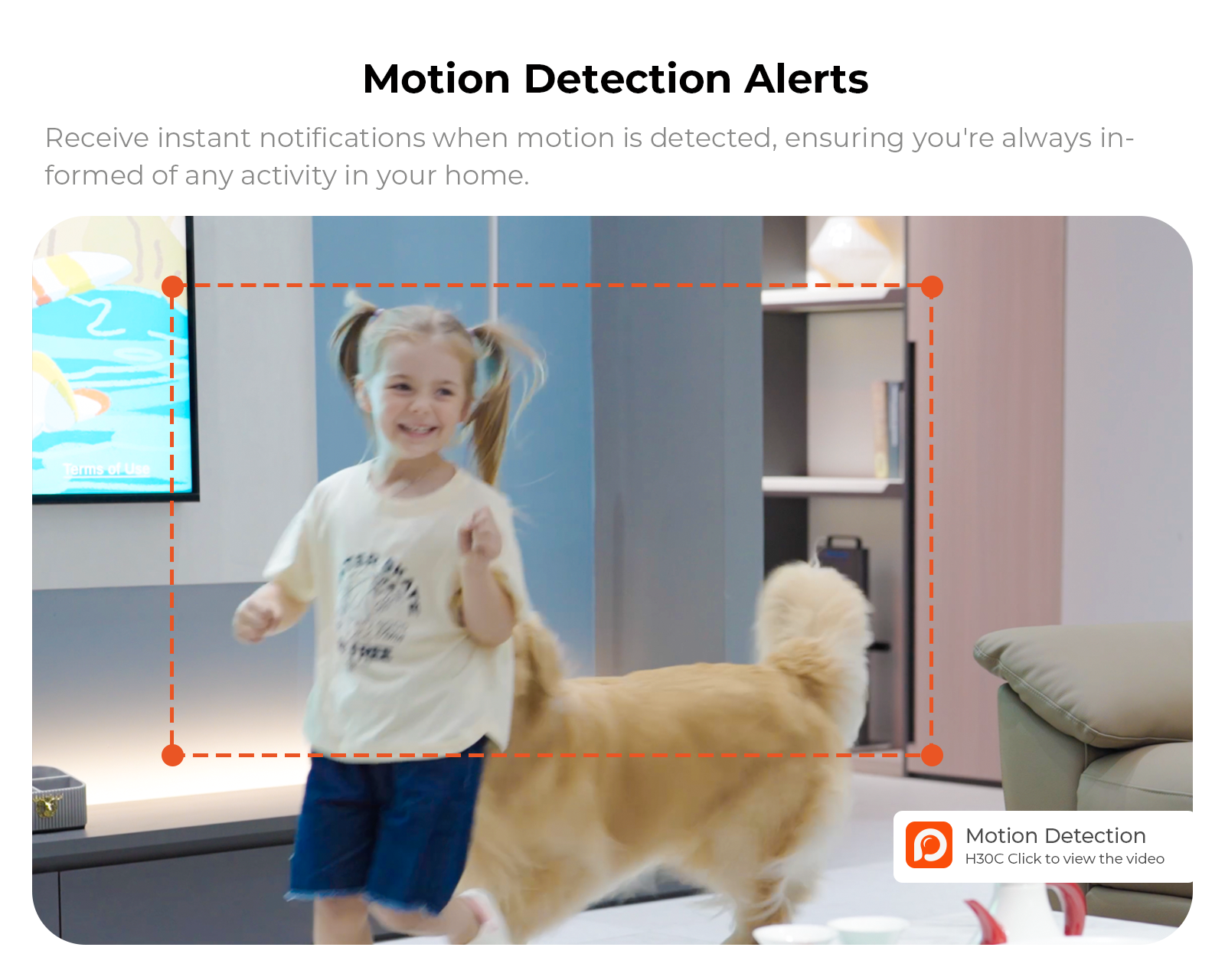3MP 2K HD Indoor Security Camera for Baby Monitor, Dog Camera with Person & Motion Detection, Google TV Display, No Monthly Fee, 2-Way Audio, Night Vision, Real-Time Alerts, Pet Cameras with 64GB Card