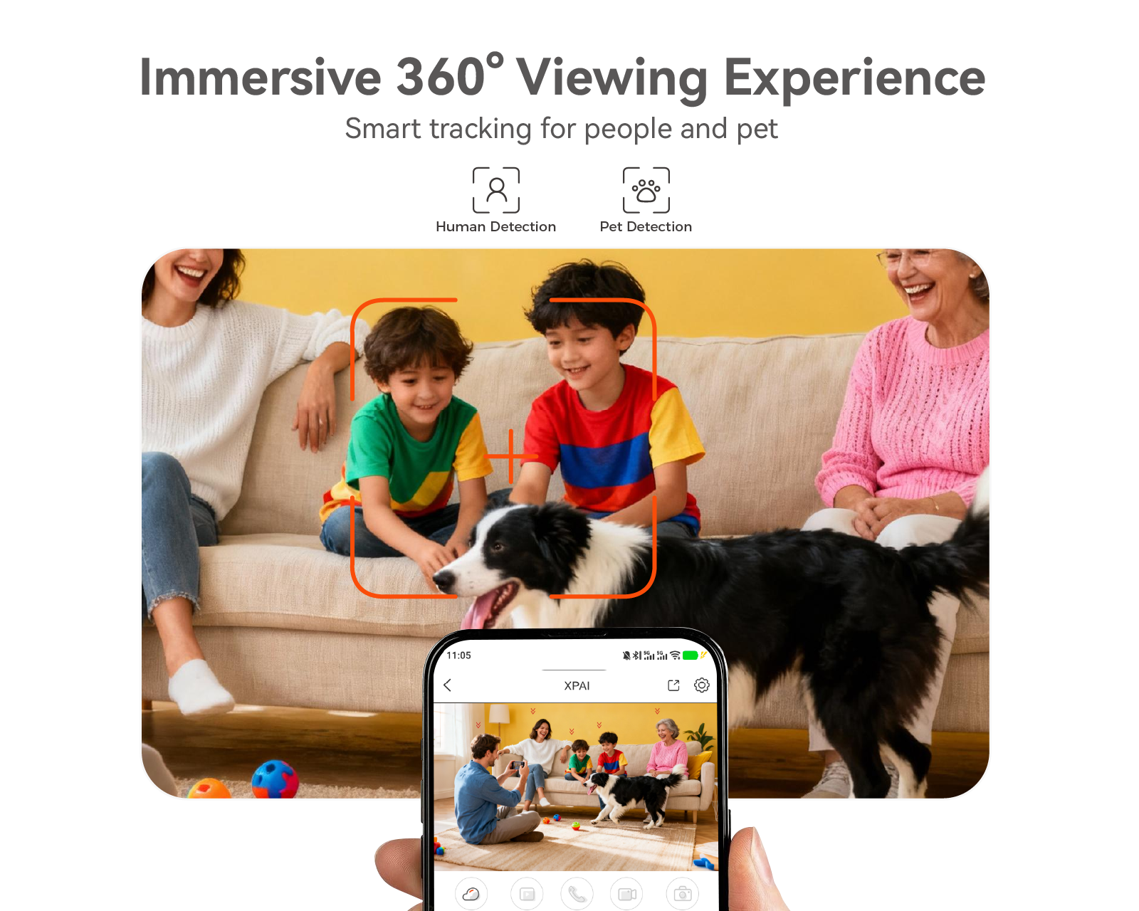 Industry's First with Built-in Storage No Monthly Fees,Indoor Camera Wireless,Baby/Pet/Dog Camera with Phone APP,360° Pan-Tilt Wireless Indoor Cam,Cry Detection,2-Way Audio